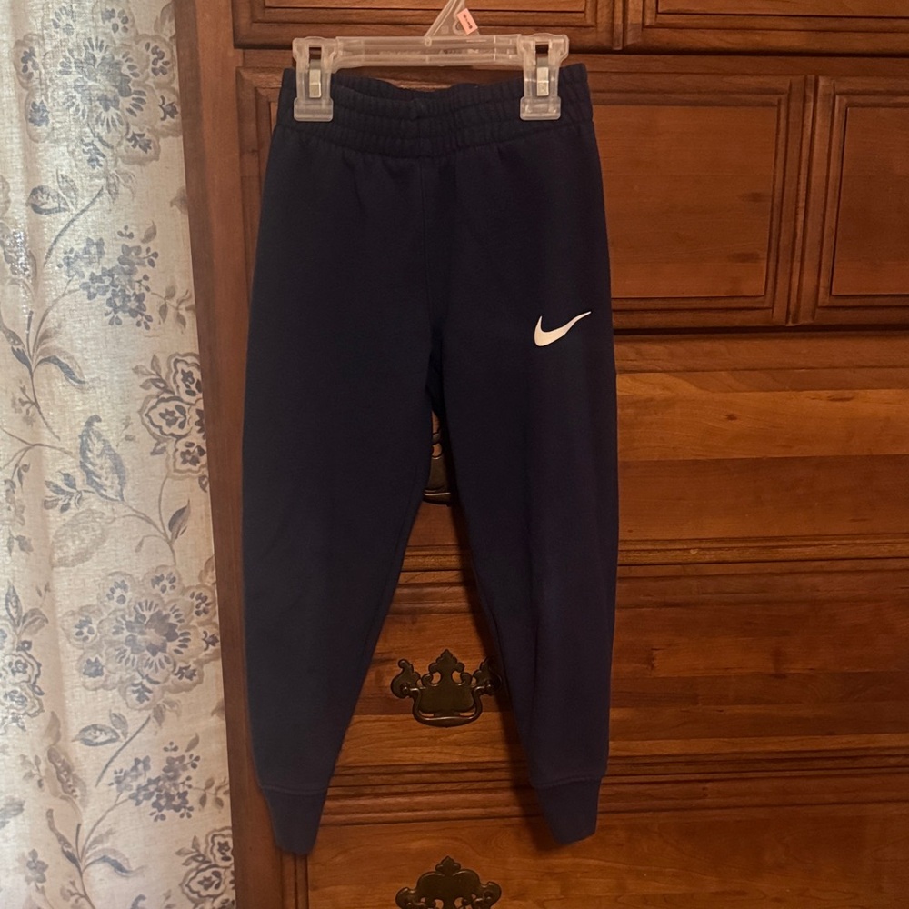 Nike Kids Dark Blue Joggers with White Logo